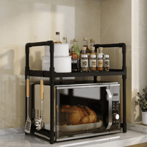 Heavy-Duty Multi-Purpose Plastic Microwave Organizer Rack
