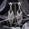 Luxury Crystal Drop Tassel Statement Earrings