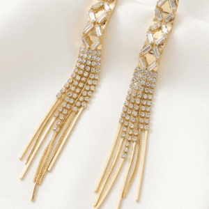 Elegant Geometric Tassel Dangle Earrings