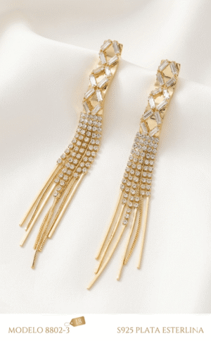 Elegant Geometric Tassel Dangle Earrings